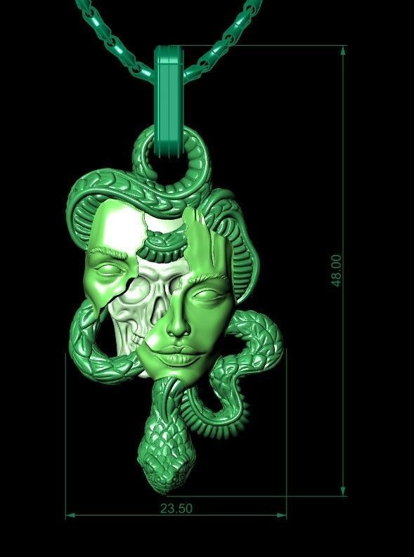 skull face 3D print model_6