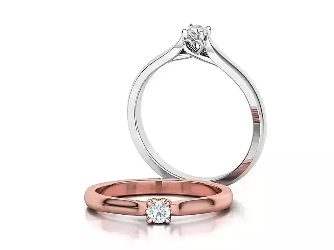 Delicate Solitaire Ring 3mm main stone Trellis Ring 3dmodel 3D print model