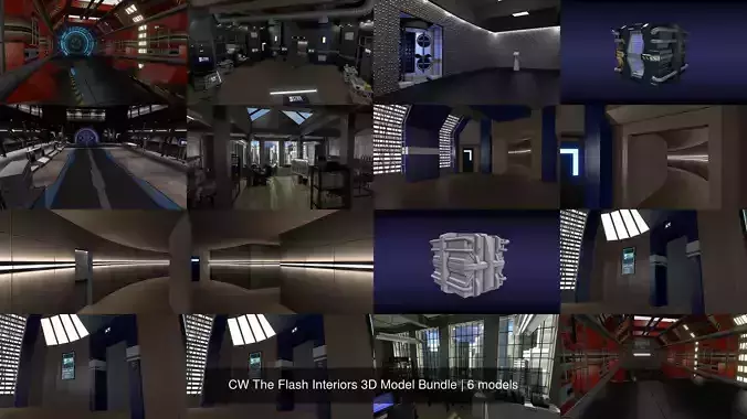 CW The Flash Interiors 3D Model Bundle 3D Model Collection