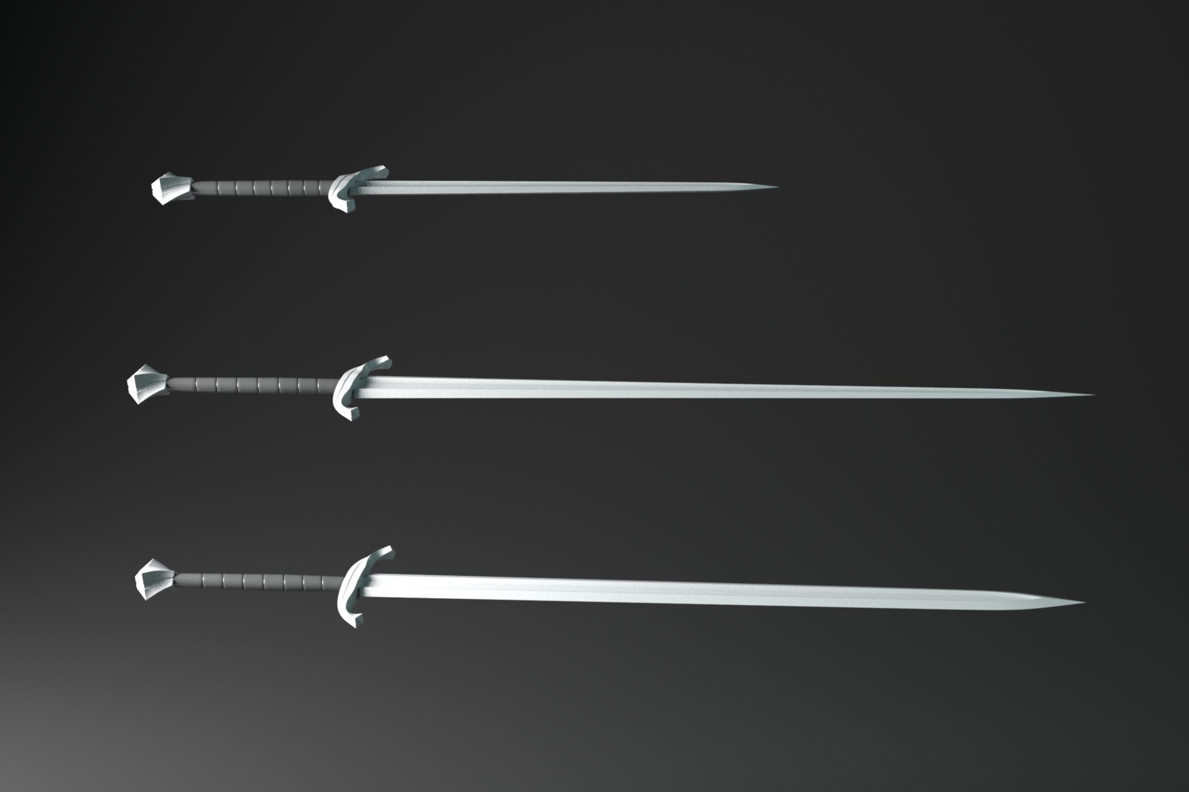 The Concept of classic swords Free low-poly 3D model_7