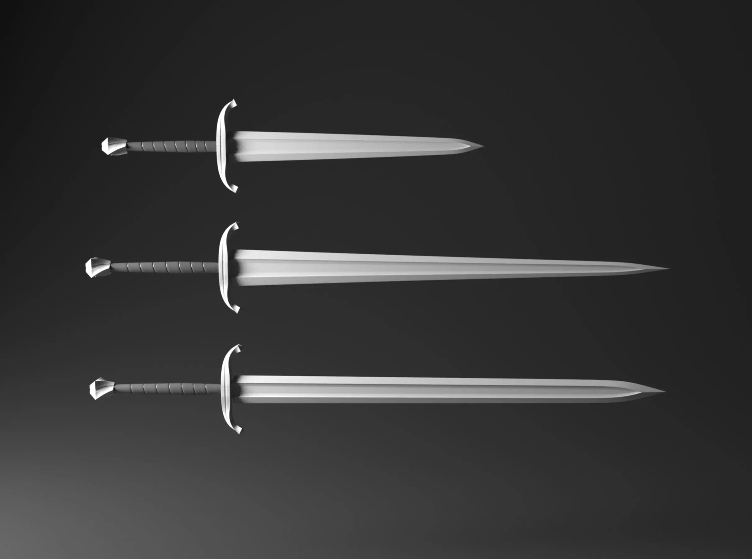 The Concept of classic swords Free low-poly 3D model_0