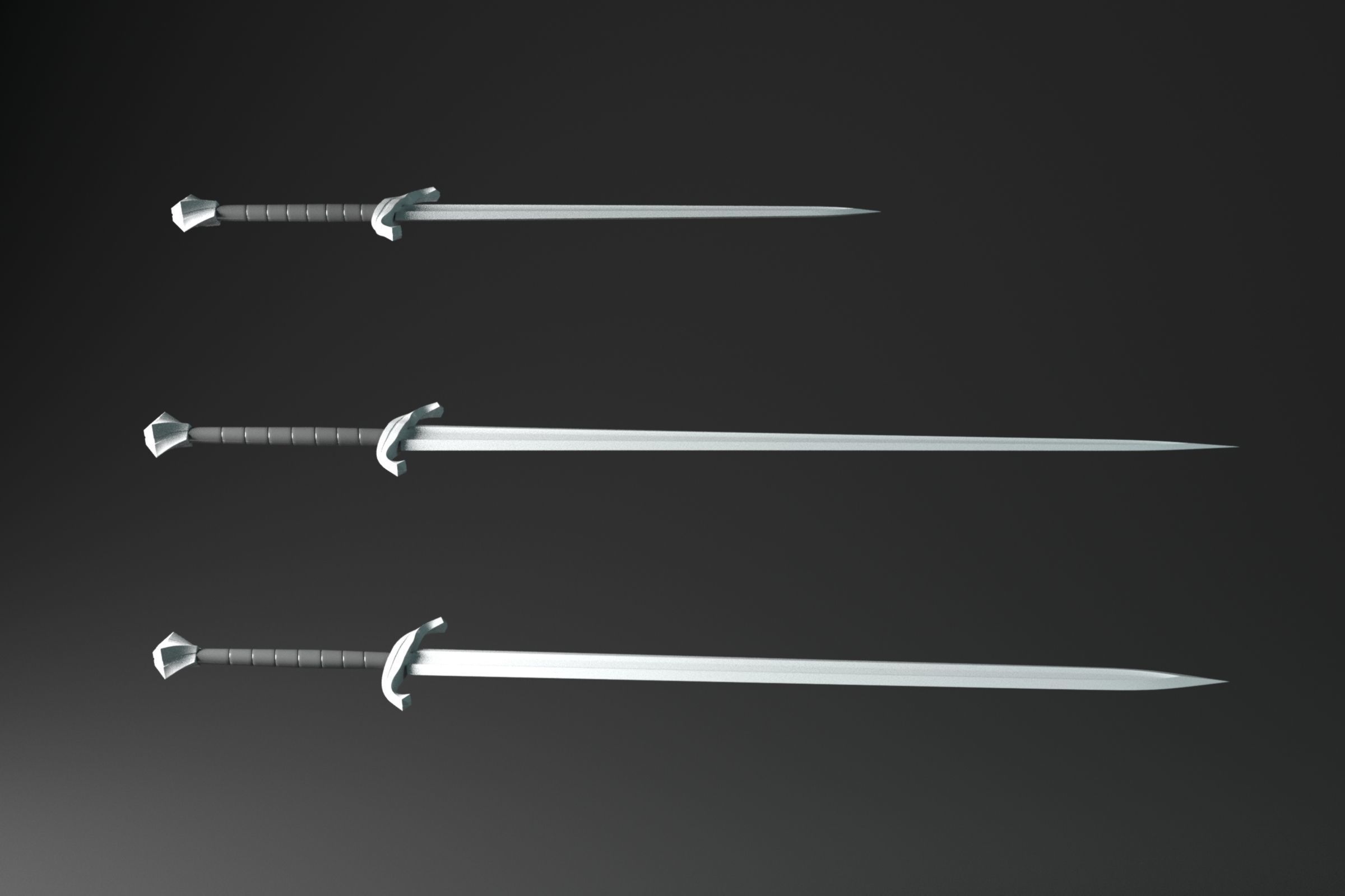 The Concept of classic swords Free low-poly 3D model_8