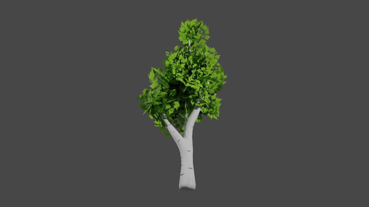 Stylized birch 3D model_1
