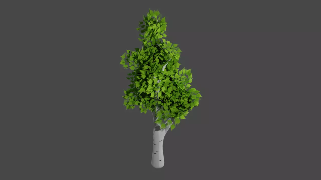 Stylized birch 3D model_0