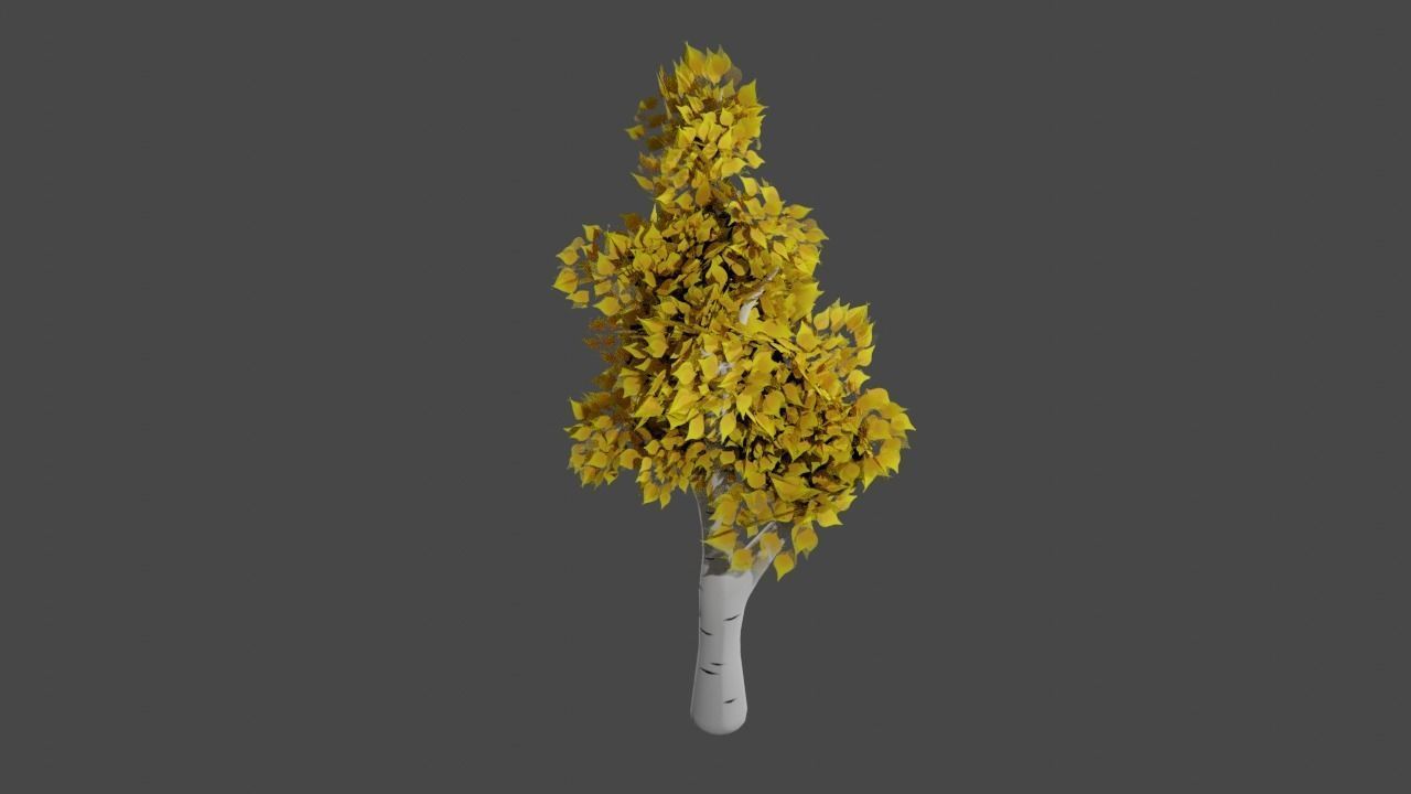 Stylized birch 3D model_3
