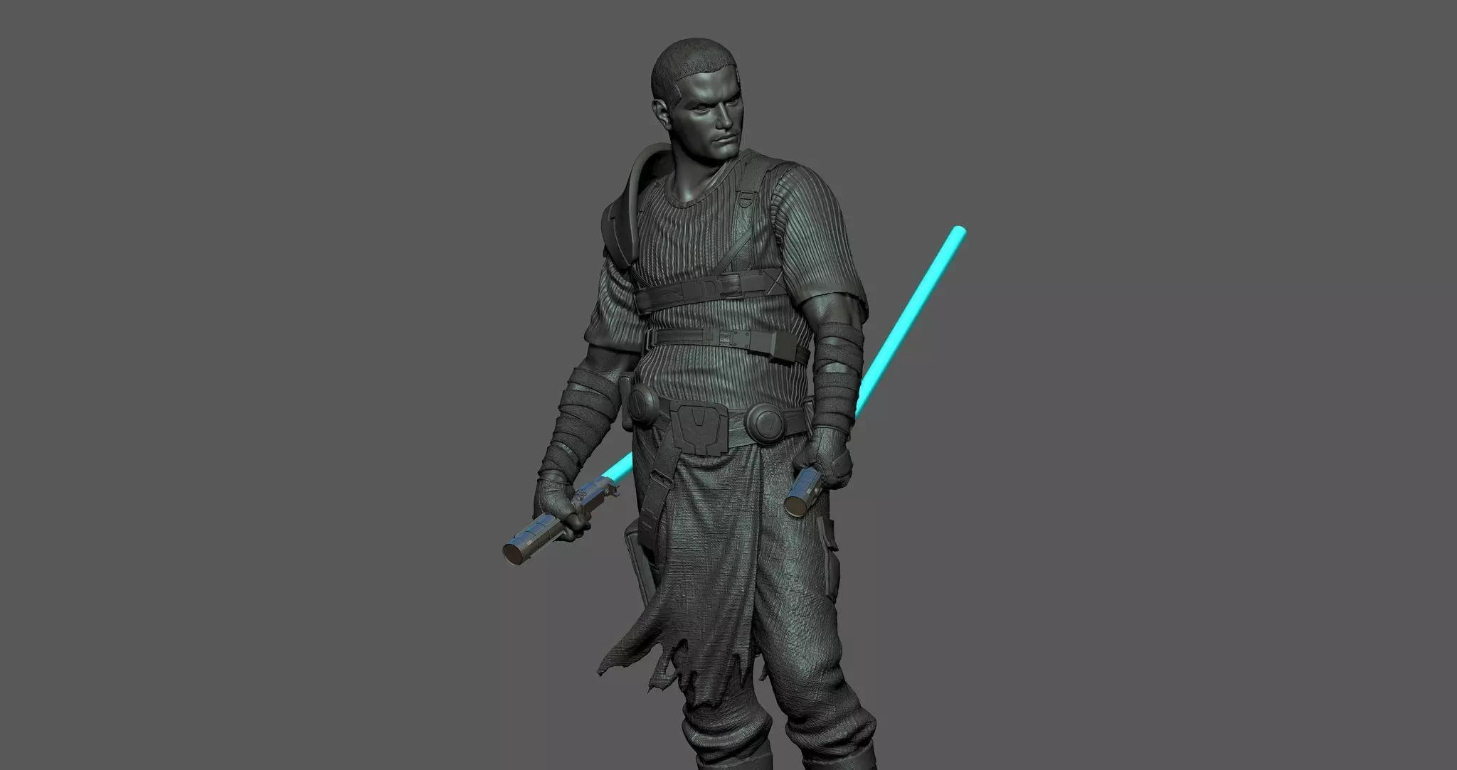 Starkiller statue of star wars character 3D print model_0