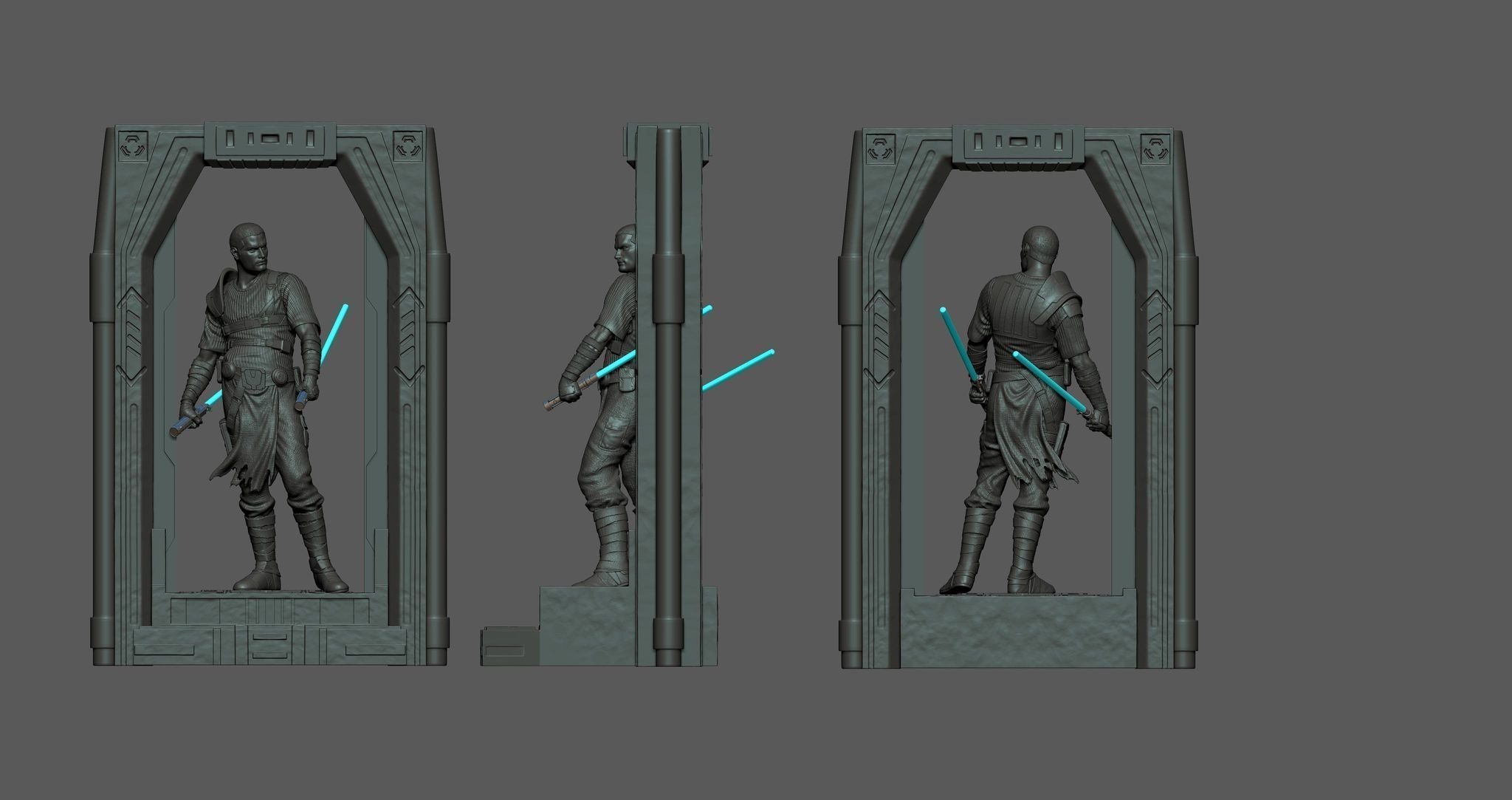 Starkiller statue of star wars character 3D print model_2