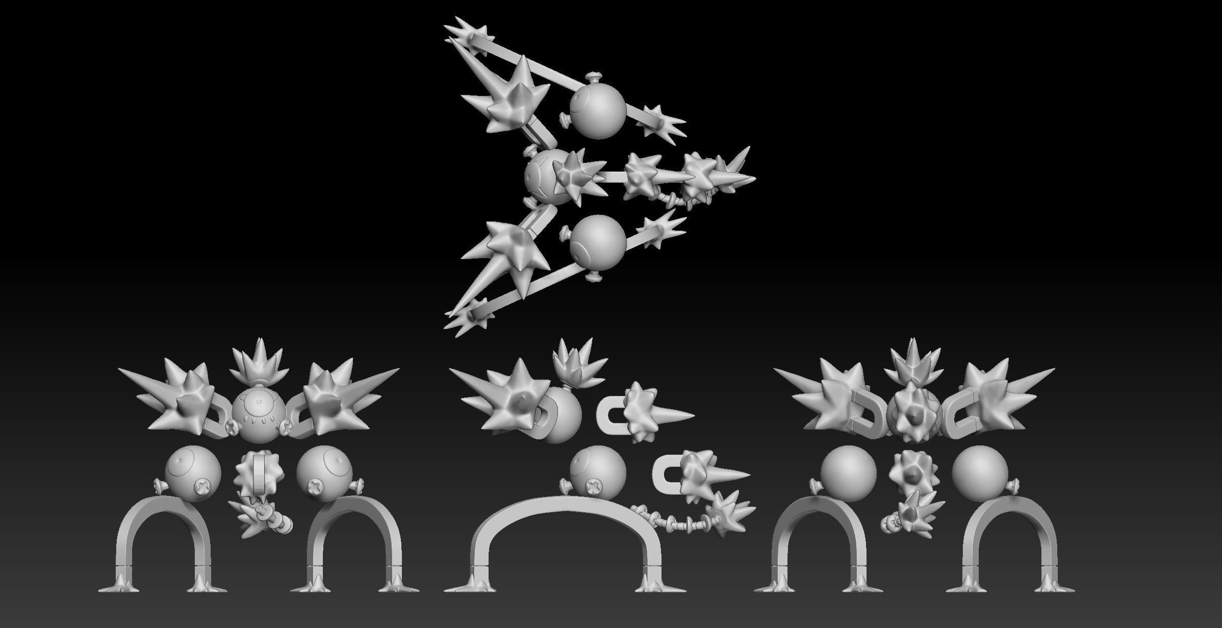 Pokemon Paradox Ancient Magneton Sandy Shocks 3D print model_1