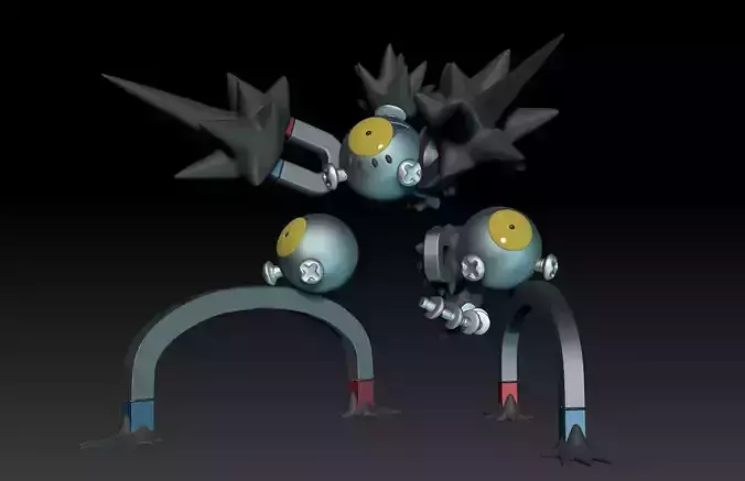 Pokemon Paradox Ancient Magneton Sandy Shocks 3D print model