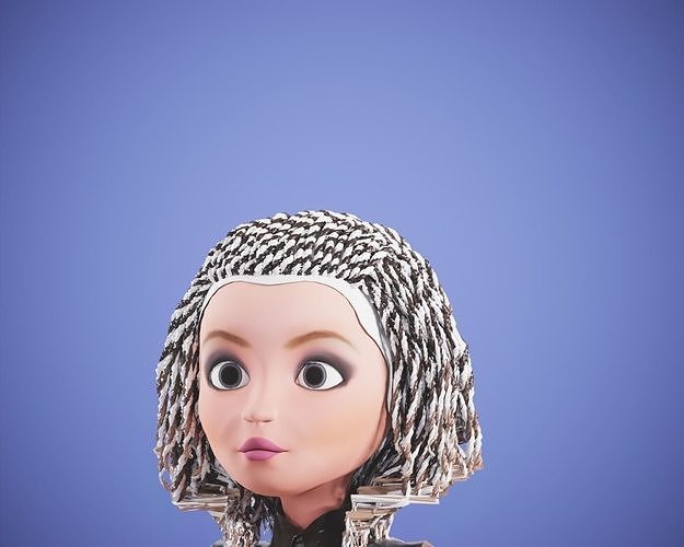 cartoon rigged  girl Low-poly 3D model