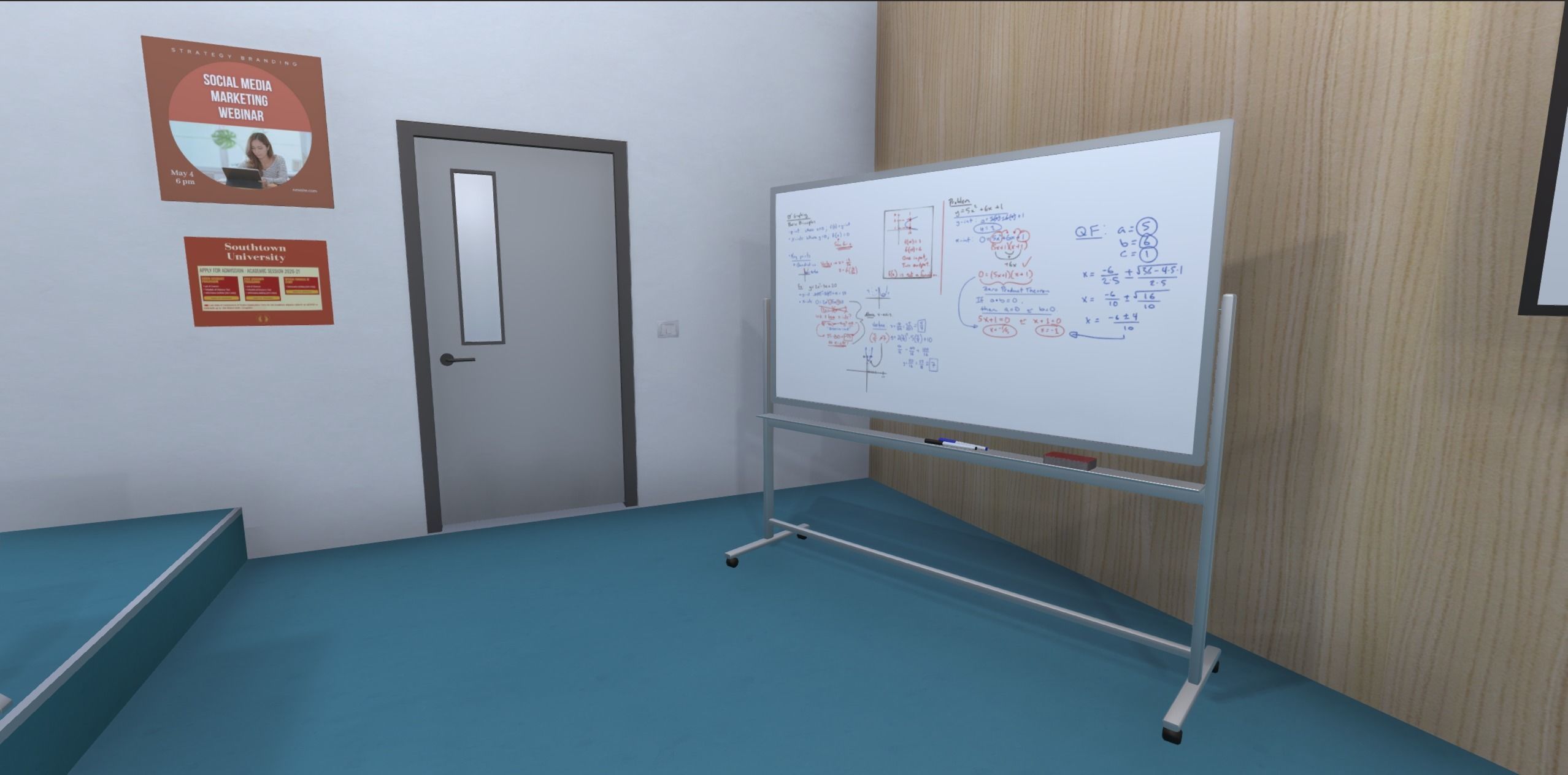 University classroom 2 Low-poly 3D model_10