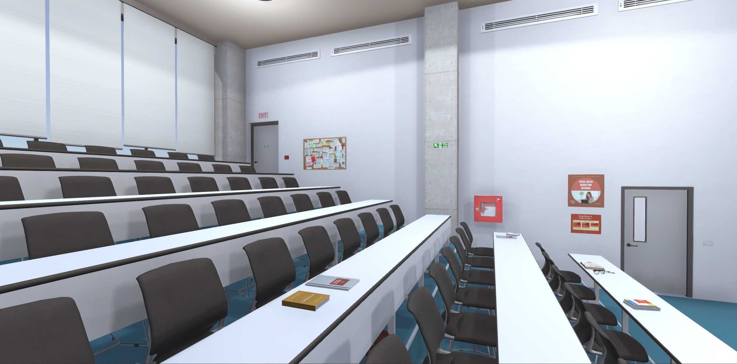 University classroom 2 Low-poly 3D model_6