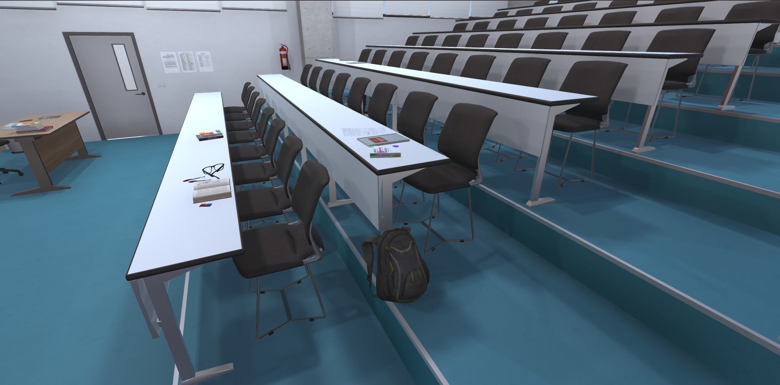 University classroom 2 Low-poly 3D model_3