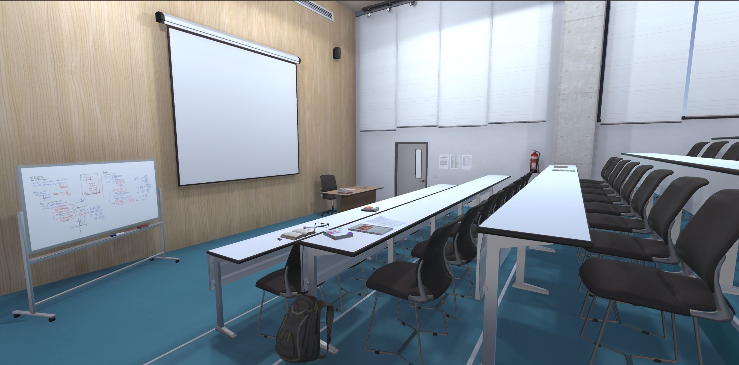 University classroom 2 Low-poly 3D model_11