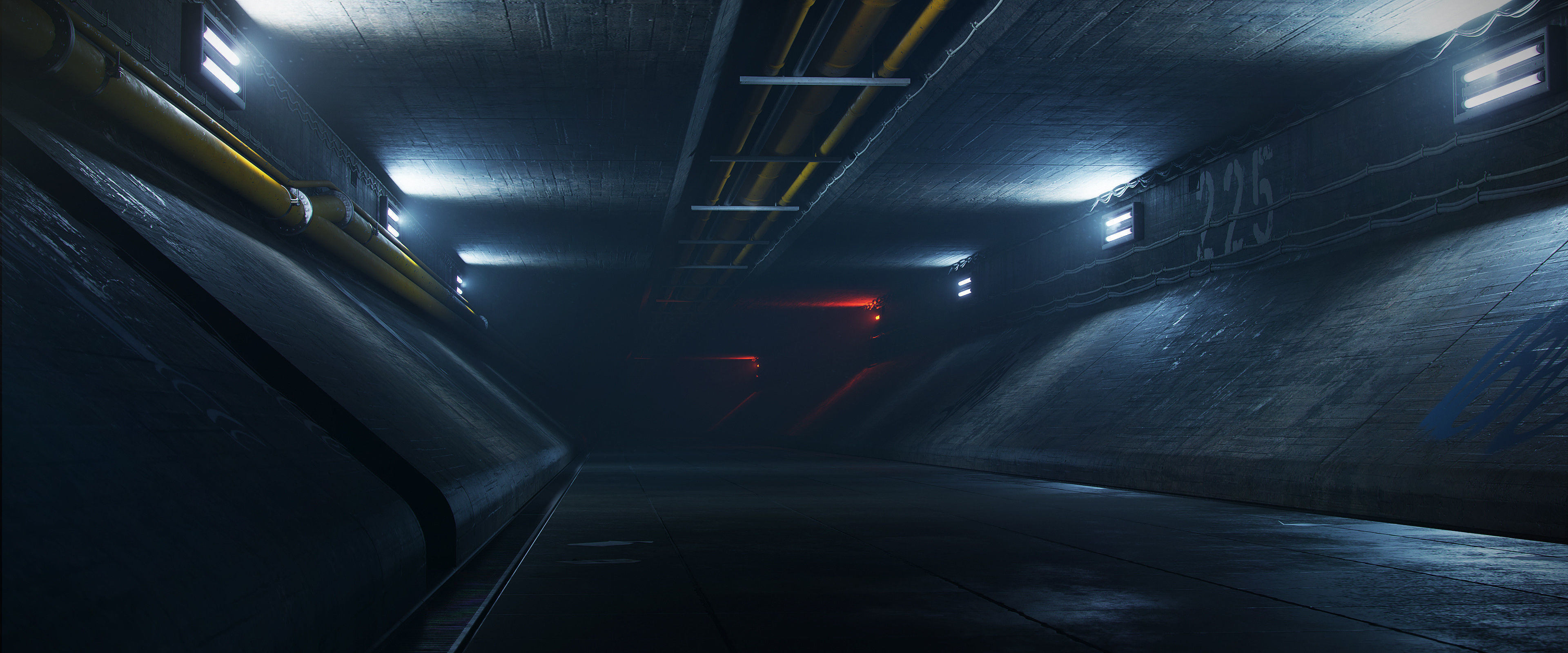 Underground Tunnel Blender Source Files Low-poly 3D model_4