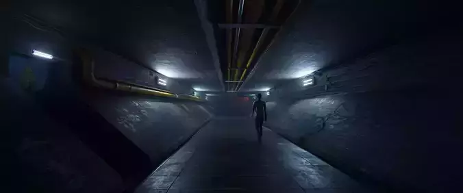 Underground Tunnel Blender Source Files Low-poly 3D model