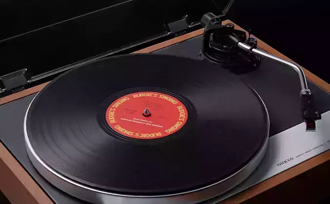Real-time Record Player Turntable Low-poly 3D model