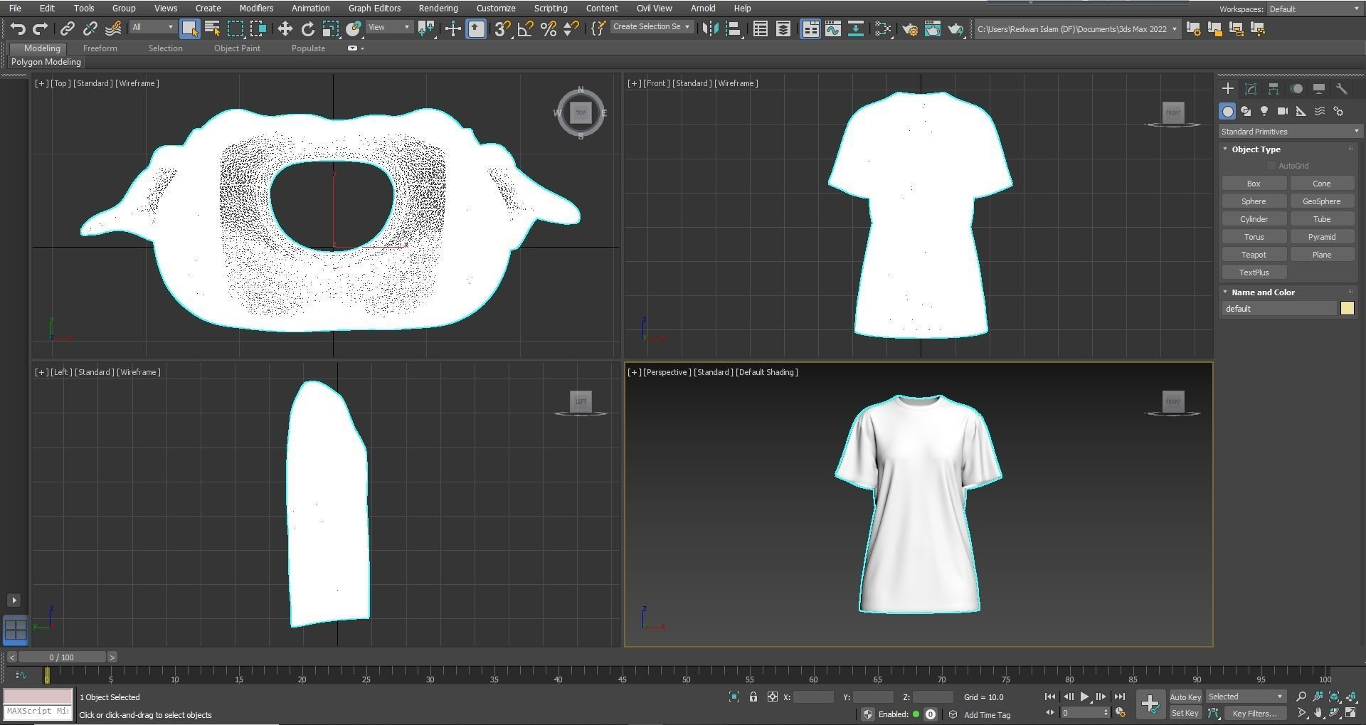 Round Neck Womens T-Shirts 3D model_15