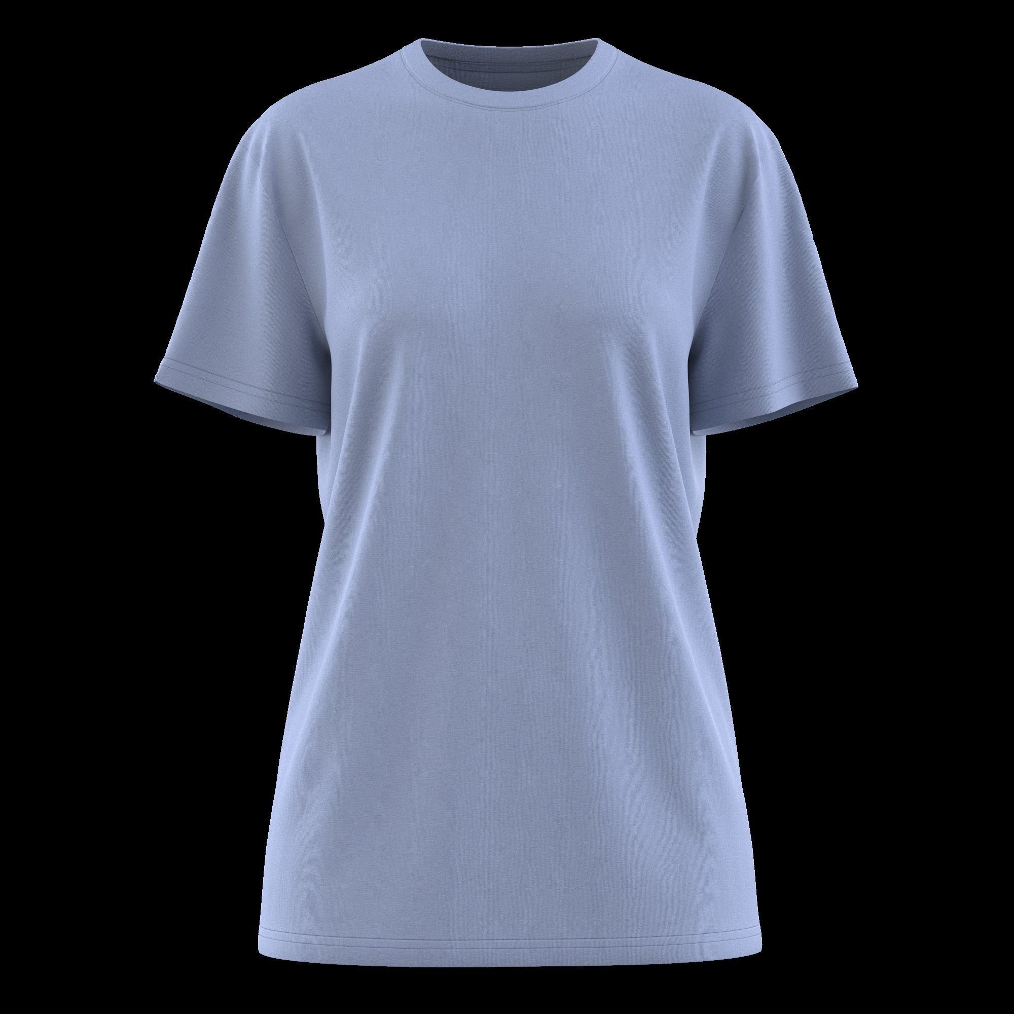 Round Neck Womens T-Shirts 3D model_13