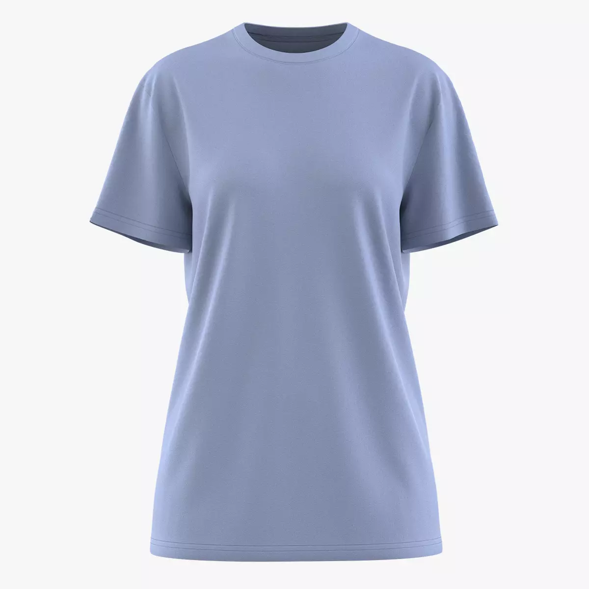 Round Neck Womens T-Shirts 3D model_0