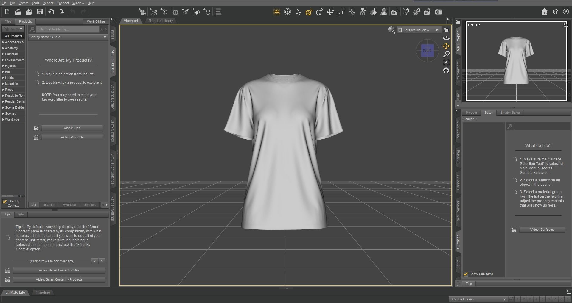 Round Neck Womens T-Shirts 3D model_17