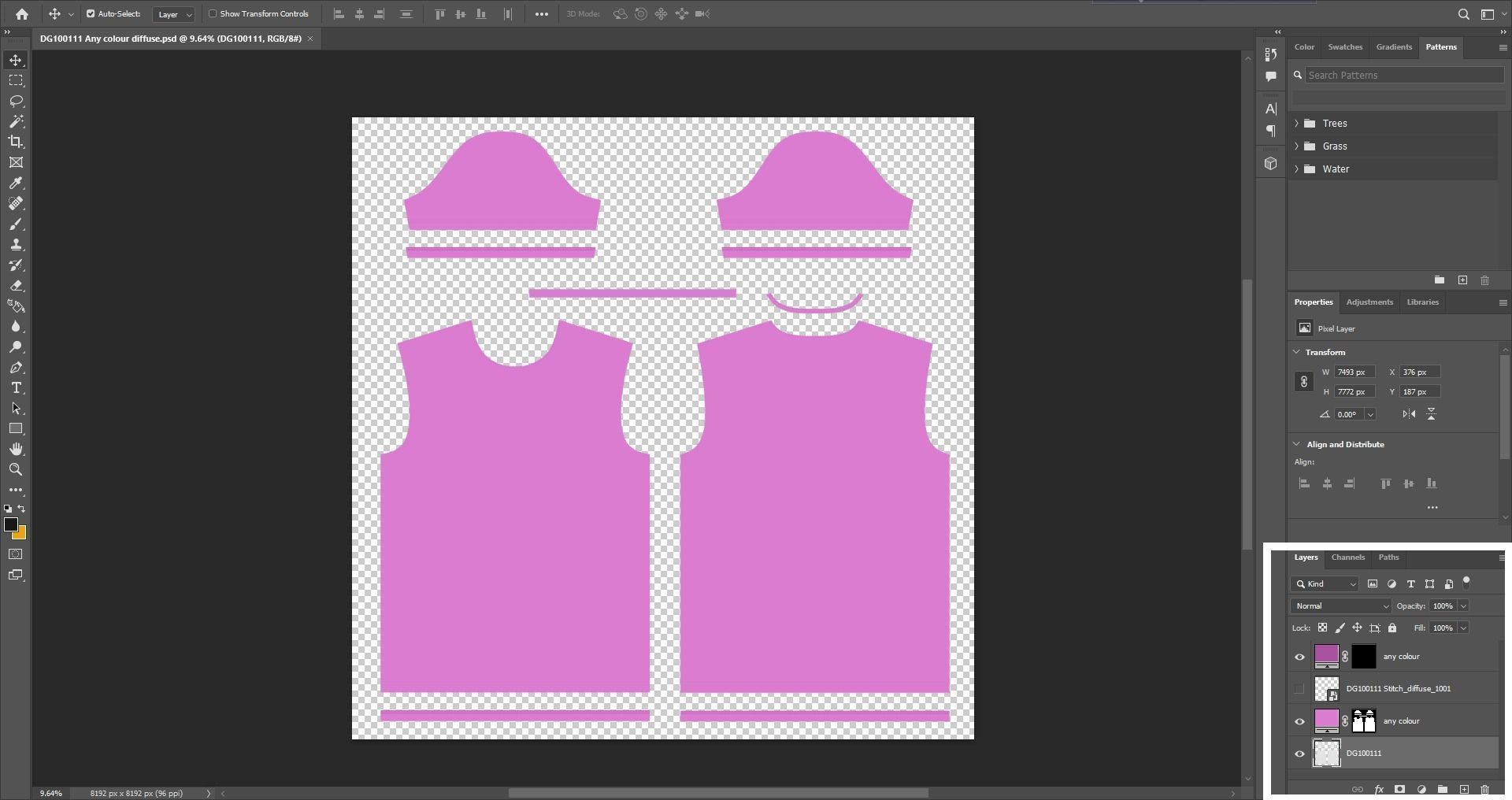 Round Neck Womens T-Shirts 3D model_14