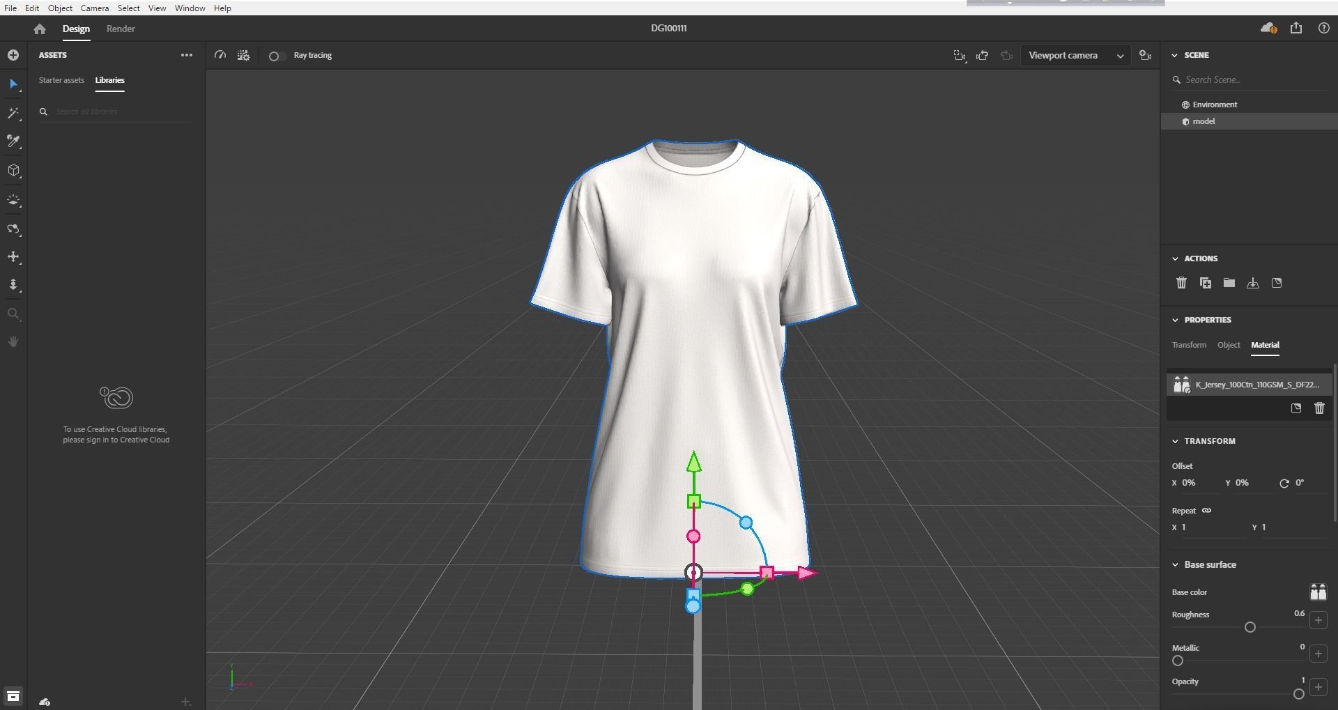 Round Neck Womens T-Shirts 3D model_20