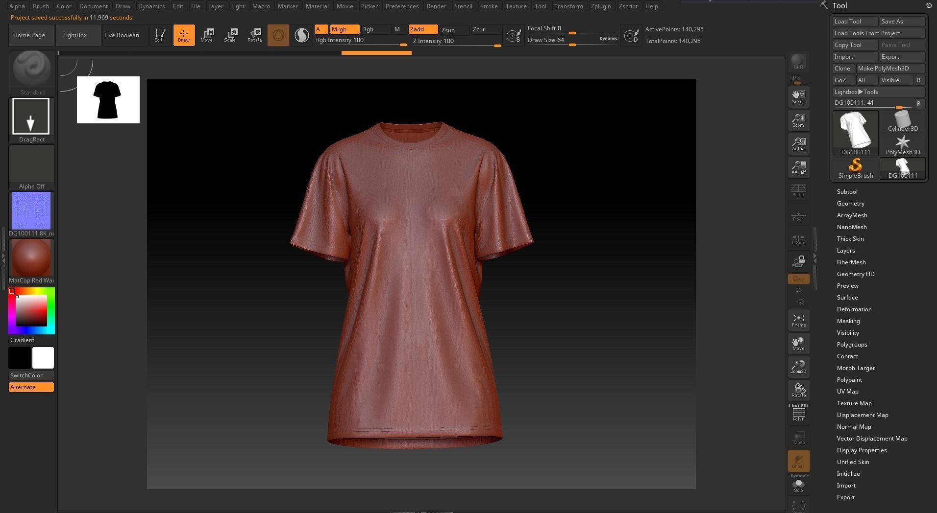 Round Neck Womens T-Shirts 3D model_21