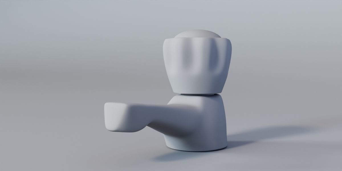 Faucet ceramic figurine with glass ball in middle 3D model_13