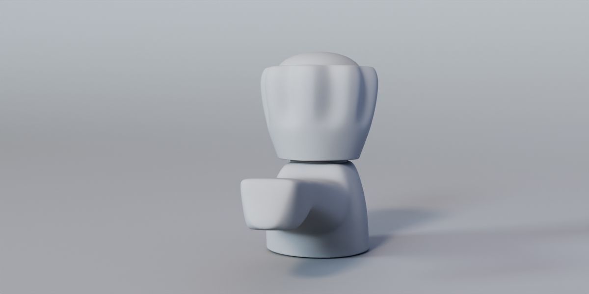 Faucet ceramic figurine with glass ball in middle 3D model_12