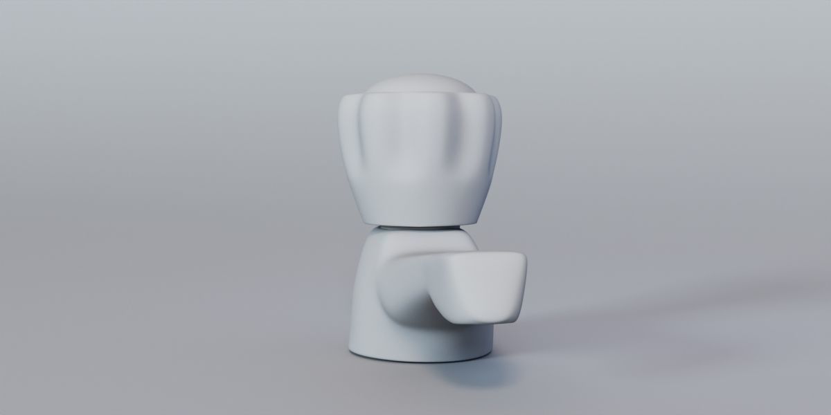 Faucet ceramic figurine with glass ball in middle 3D model_11