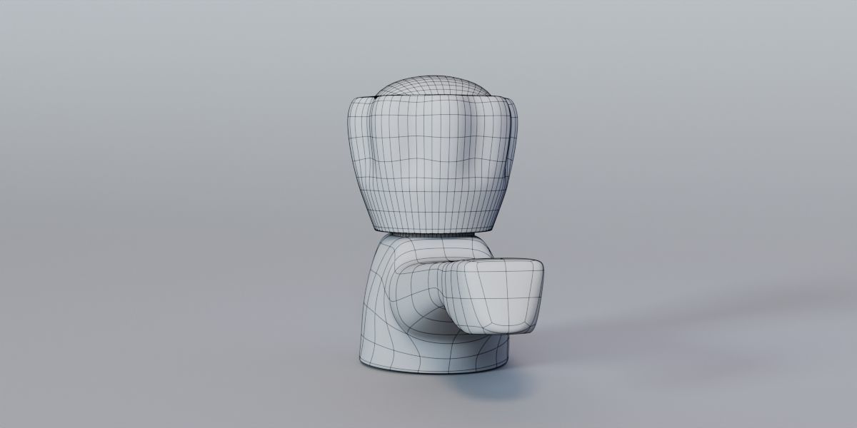 Faucet ceramic figurine with glass ball in middle 3D model_18