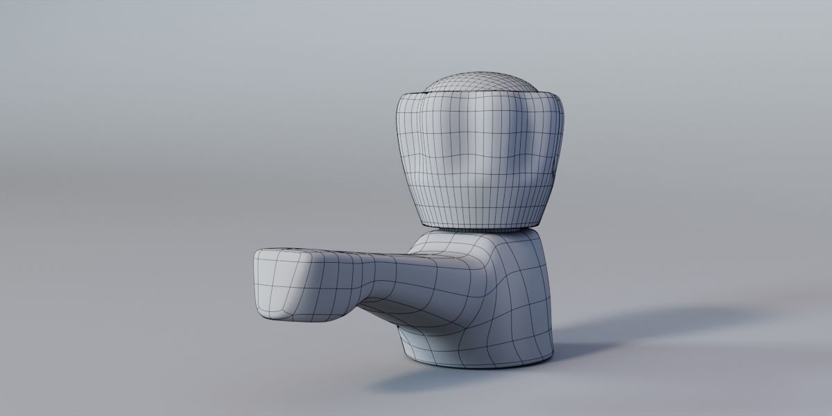 Faucet ceramic figurine with glass ball in middle 3D model_20