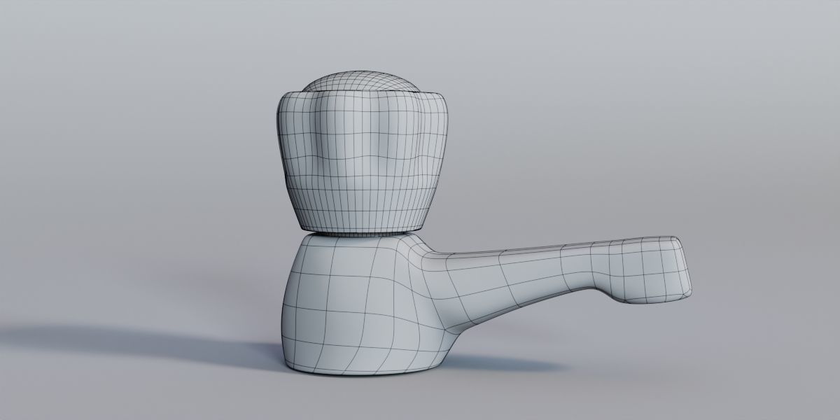 Faucet ceramic figurine with glass ball in middle 3D model_15