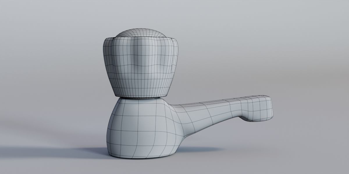 Faucet ceramic figurine with glass ball in middle 3D model_14