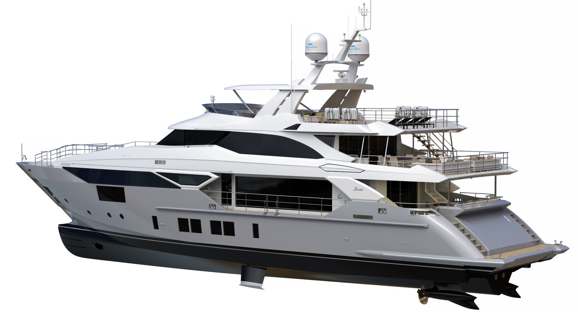 Luxury Motor Yacht Benetti BF125 3D model_12