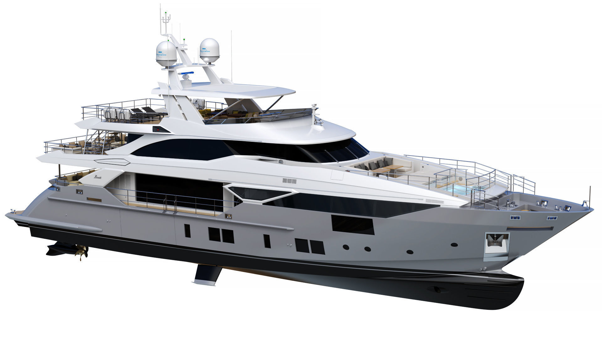 Luxury Motor Yacht Benetti BF125 3D model_6