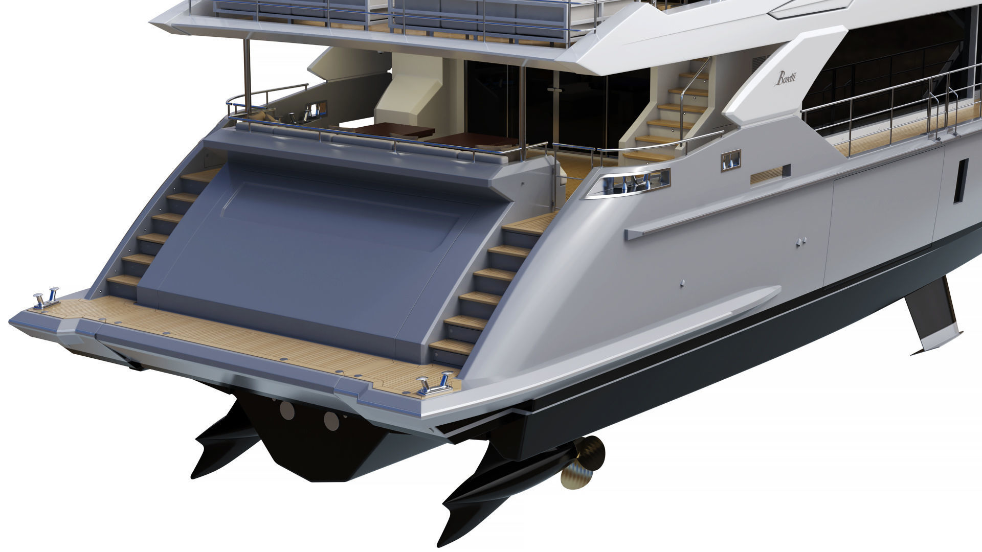 Luxury Motor Yacht Benetti BF125 3D model_17