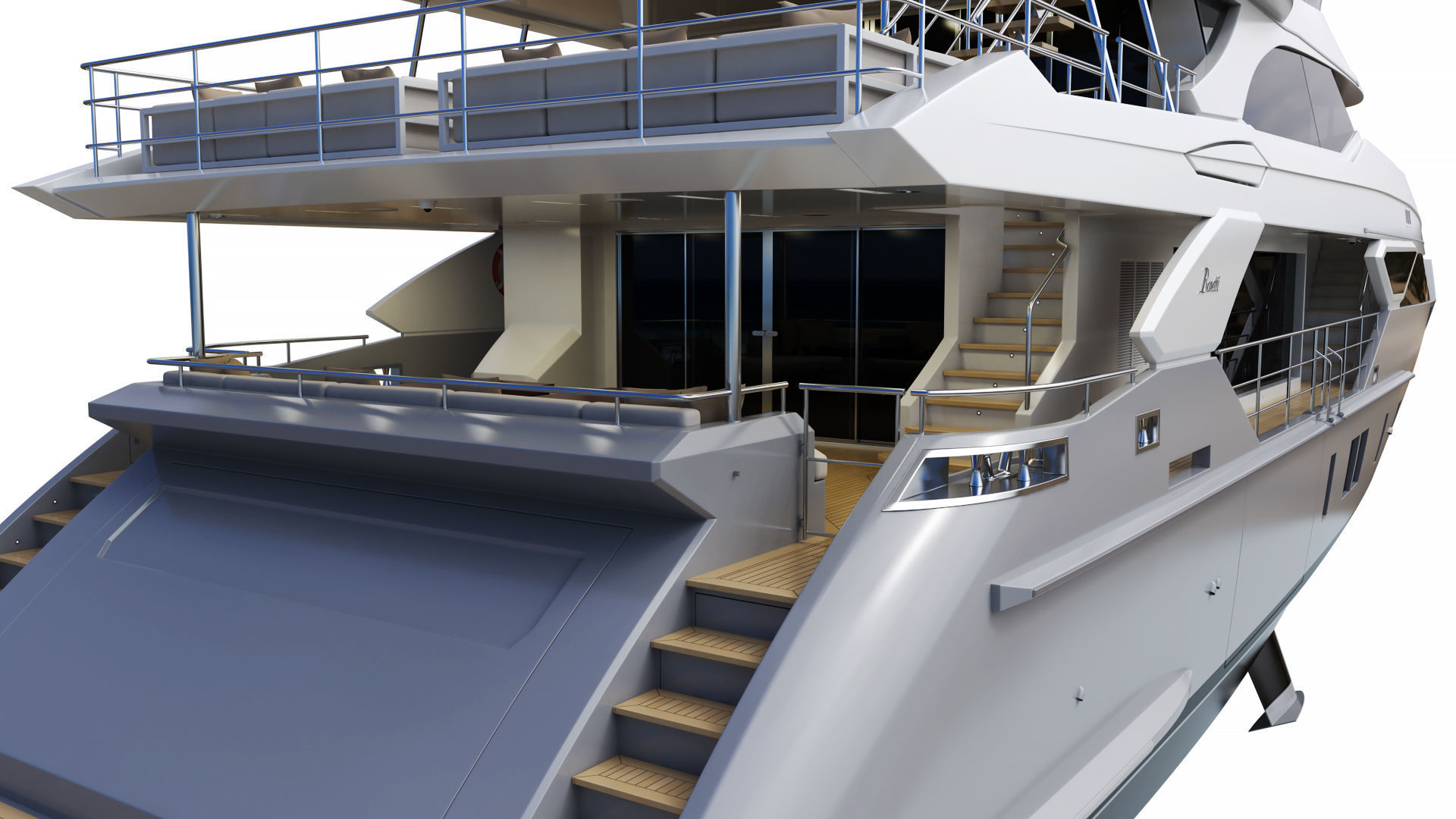 Luxury Motor Yacht Benetti BF125 3D model_20