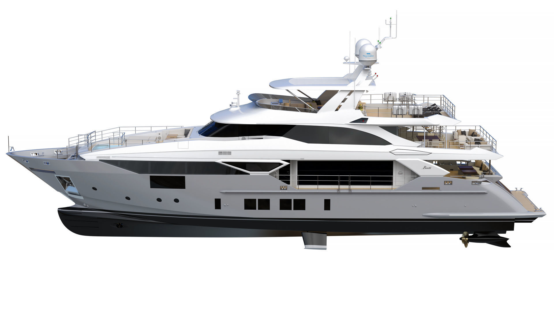 Luxury Motor Yacht Benetti BF125 3D model_11