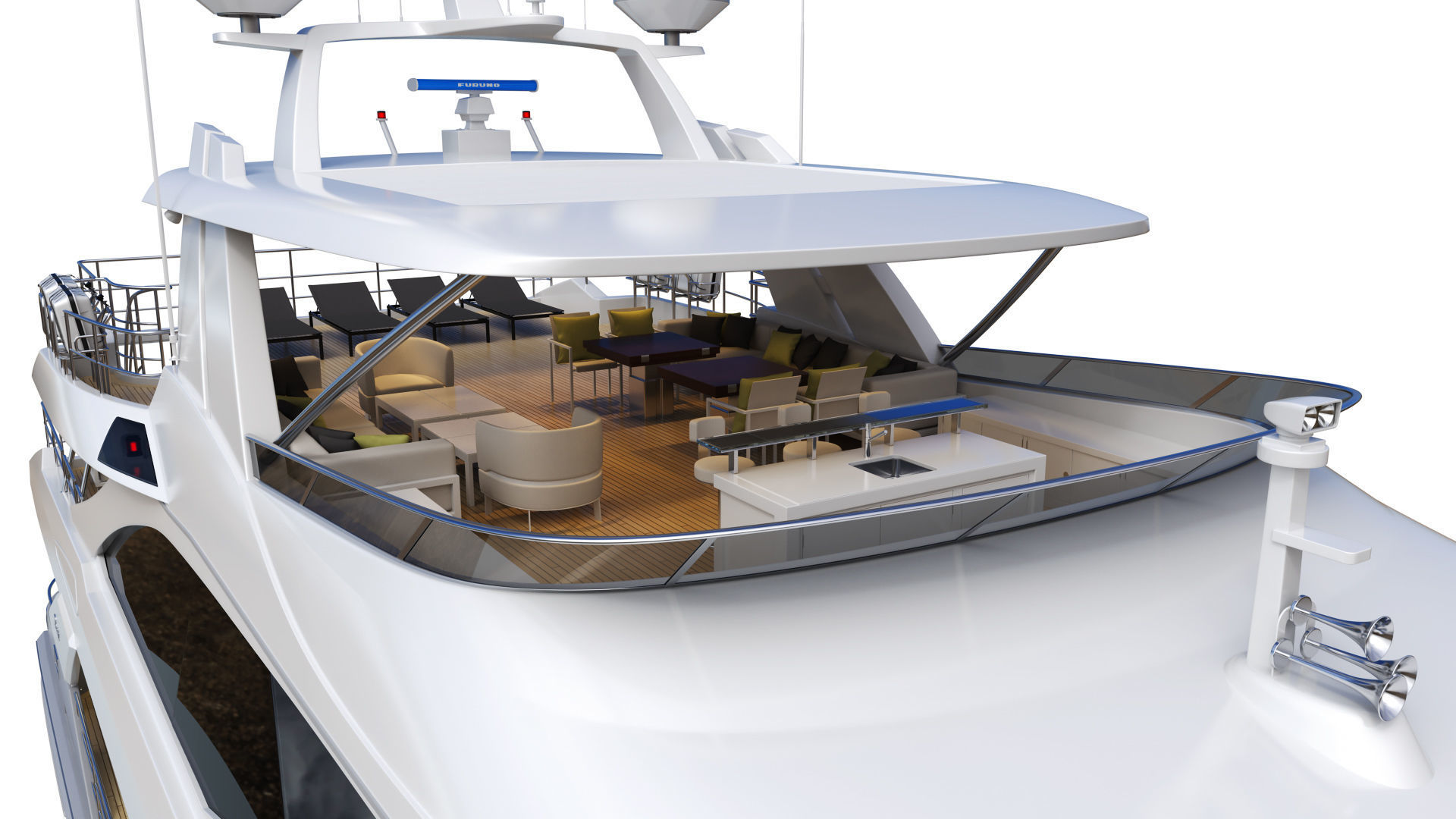 Luxury Motor Yacht Benetti BF125 3D model_33