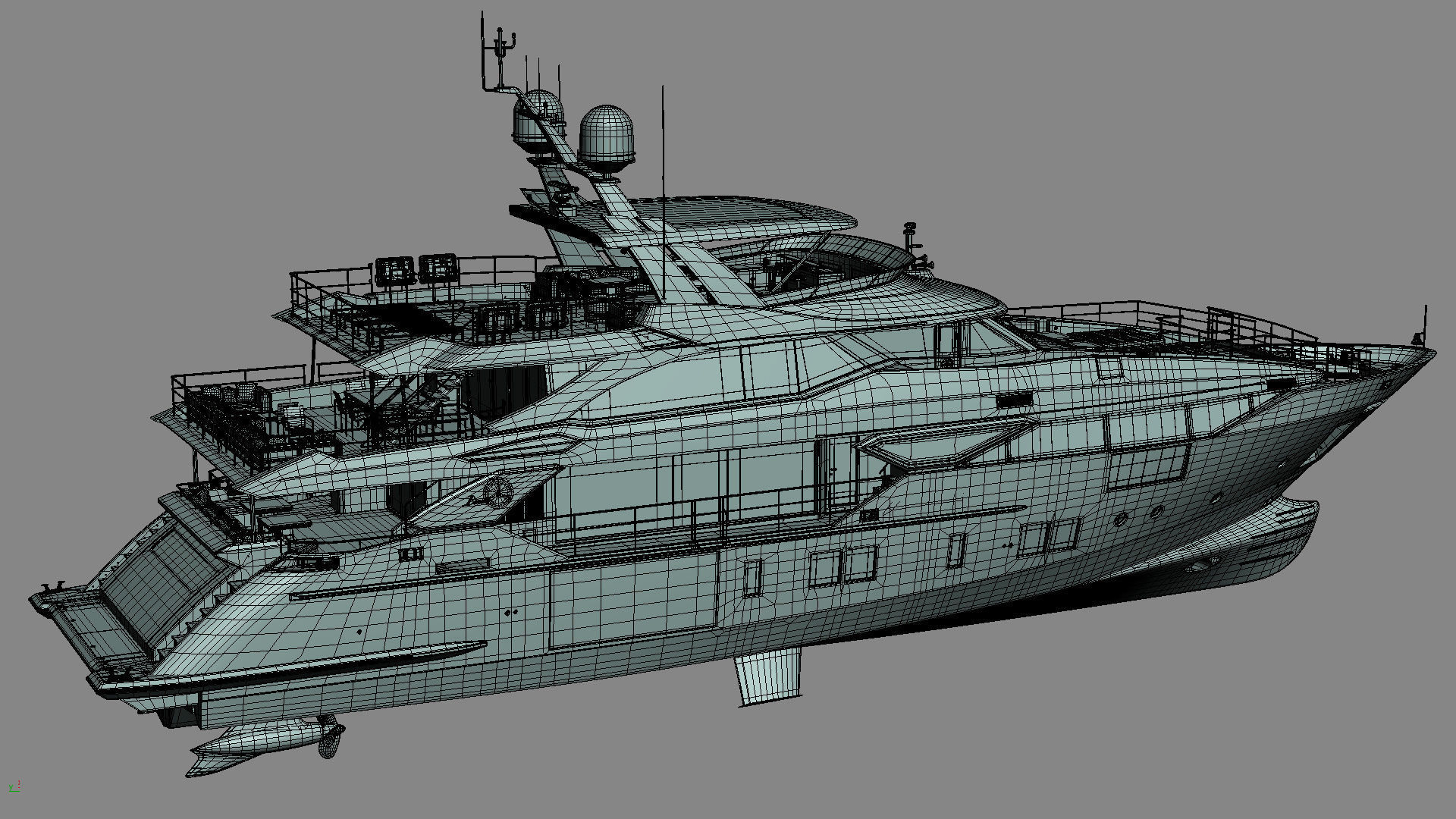 Luxury Motor Yacht Benetti BF125 3D model_41