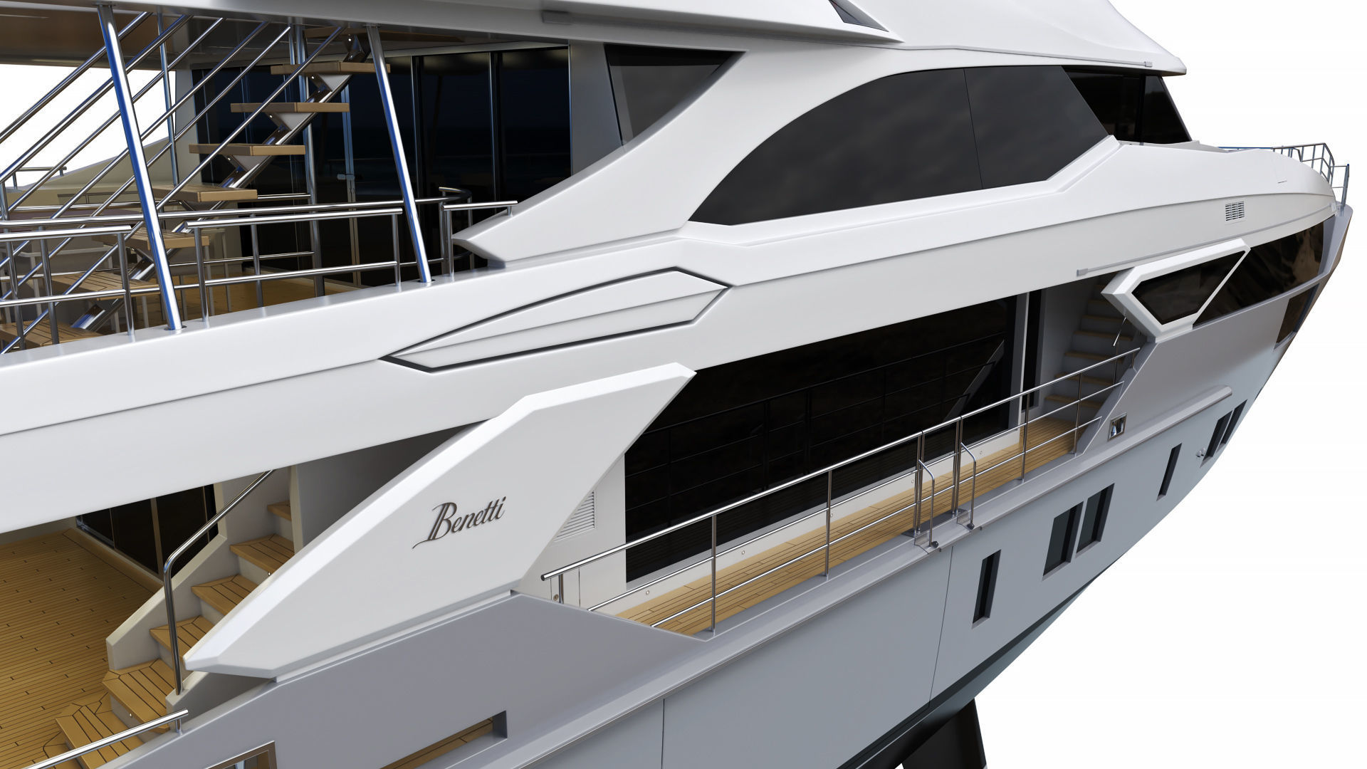 Luxury Motor Yacht Benetti BF125 3D model_24