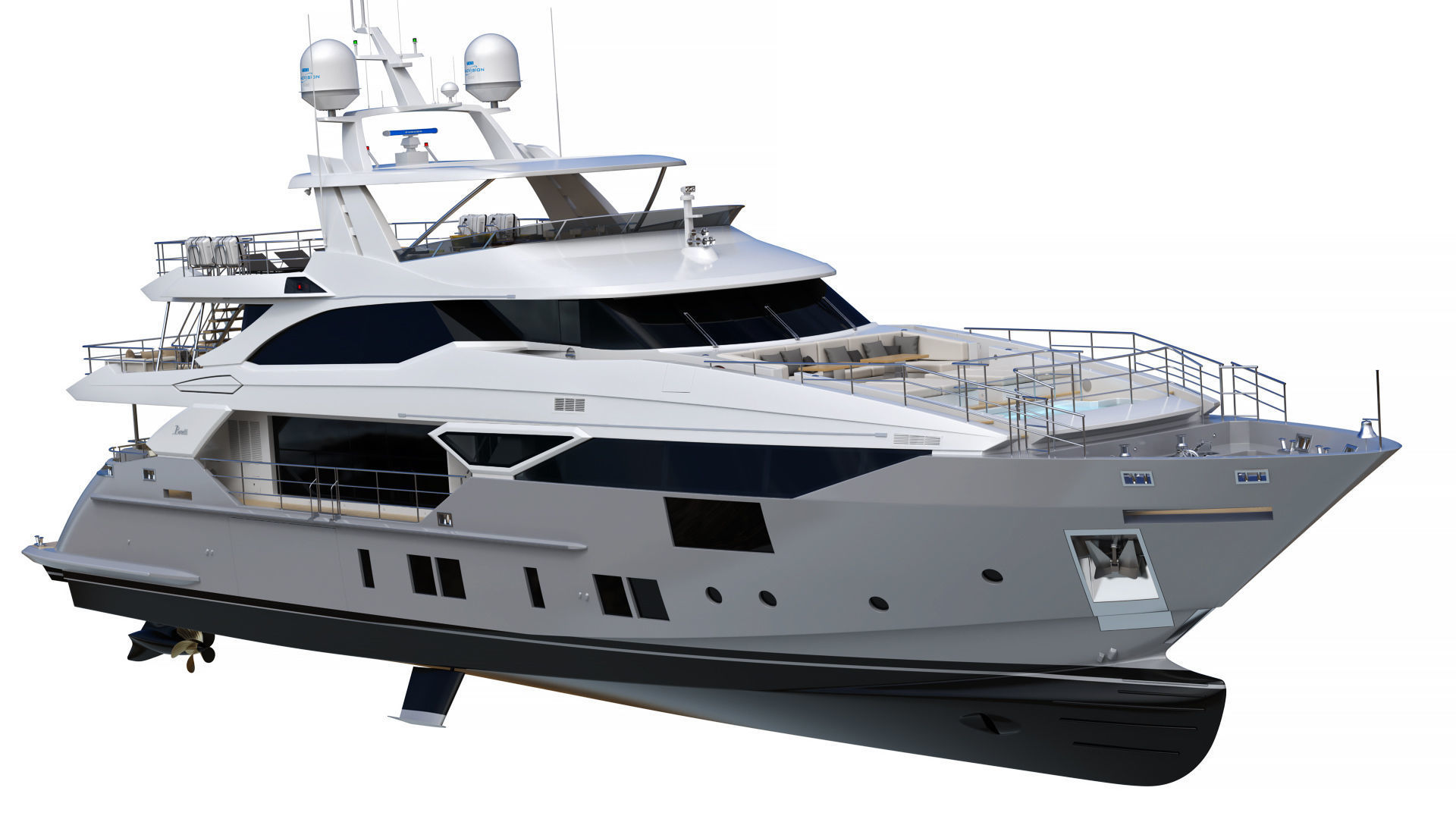 Luxury Motor Yacht Benetti BF125 3D model_16