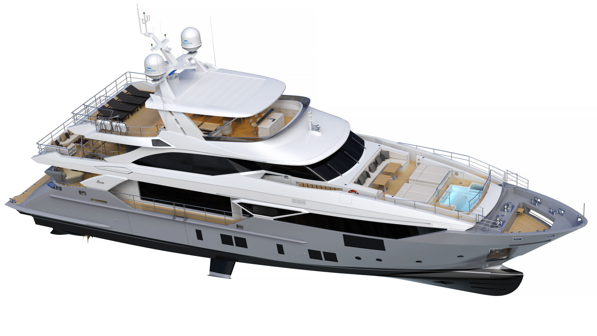 Luxury Motor Yacht Benetti BF125 3D model_5