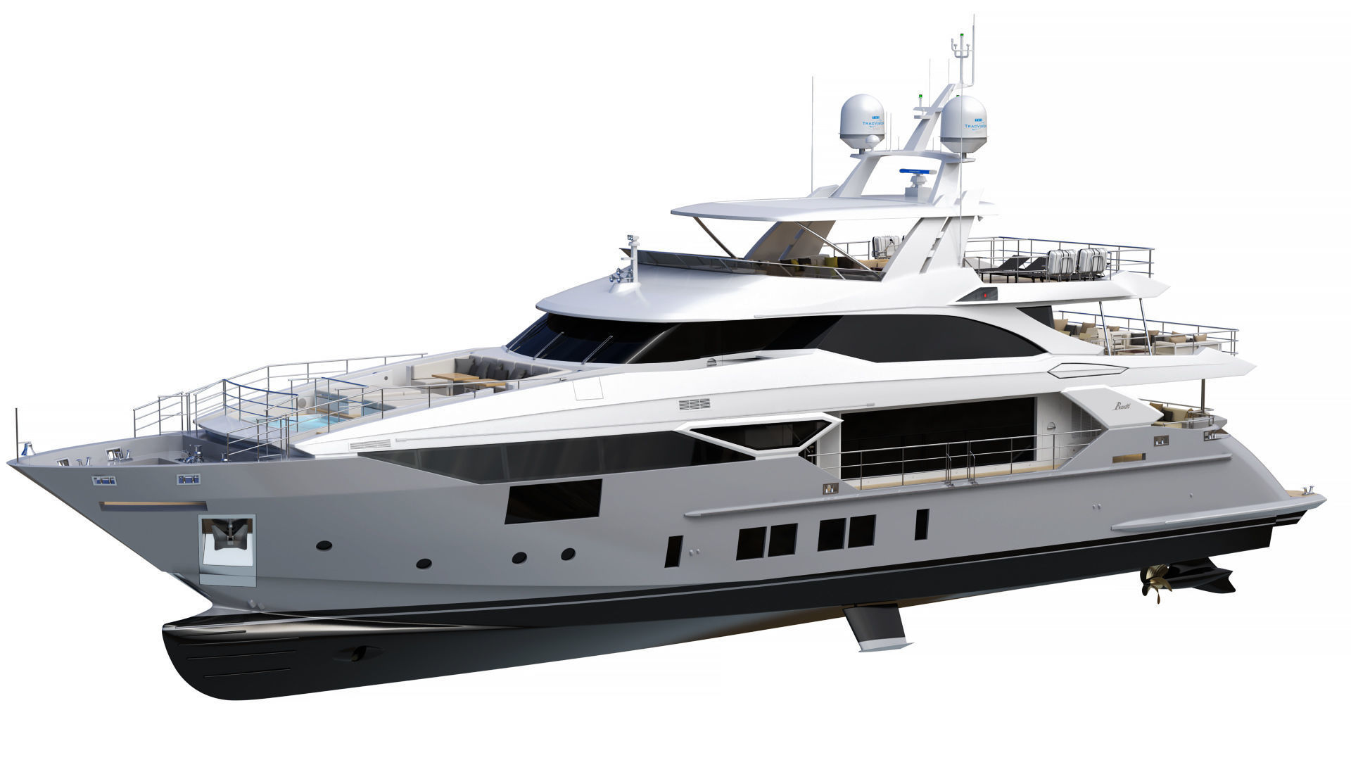 Luxury Motor Yacht Benetti BF125 3D model_10
