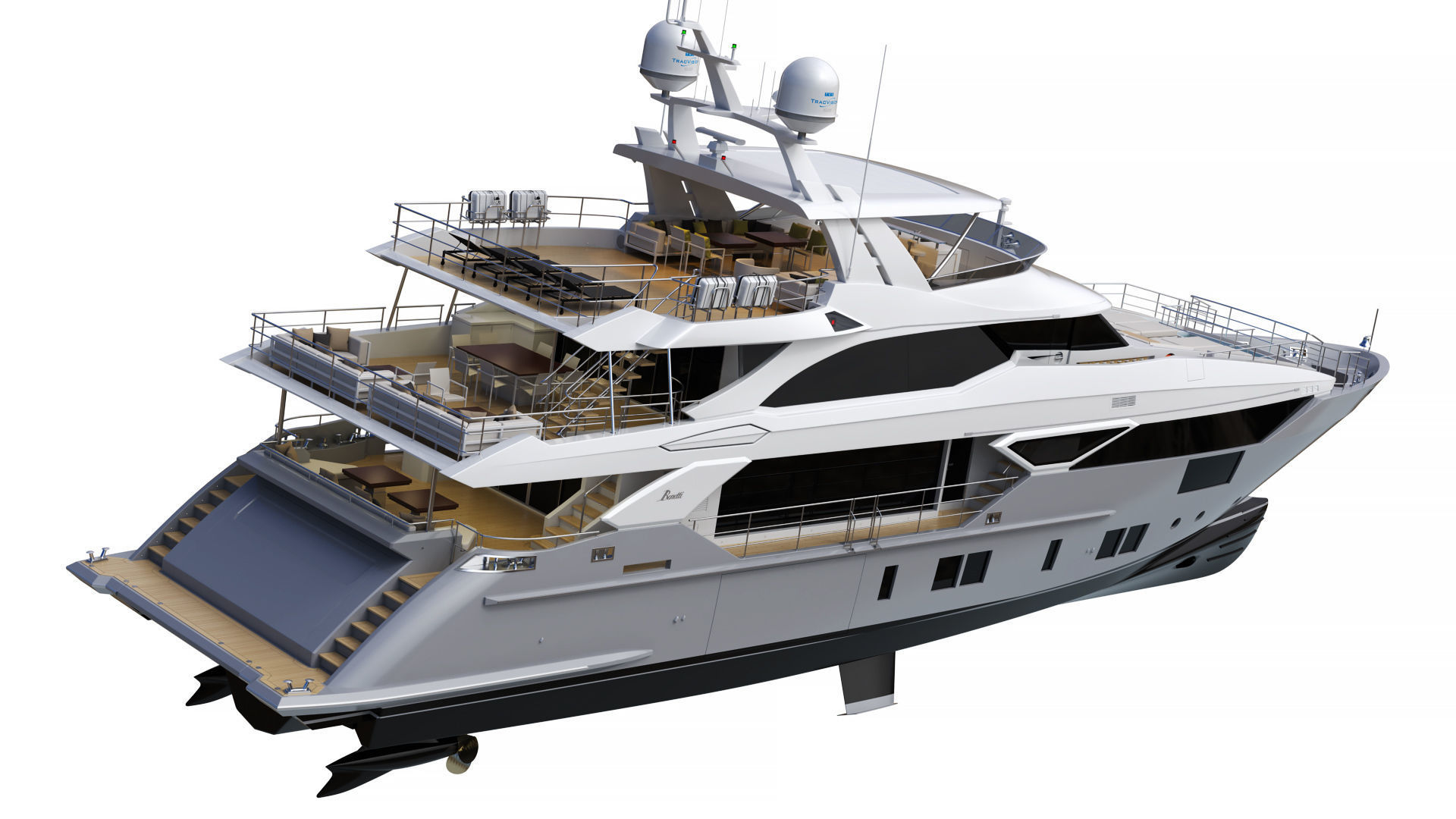 Luxury Motor Yacht Benetti BF125 3D model_9
