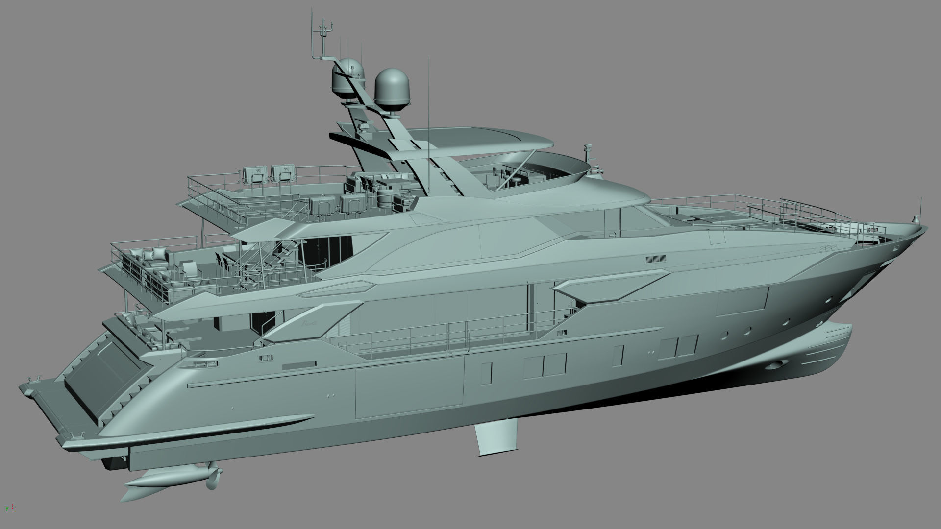 Luxury Motor Yacht Benetti BF125 3D model_40