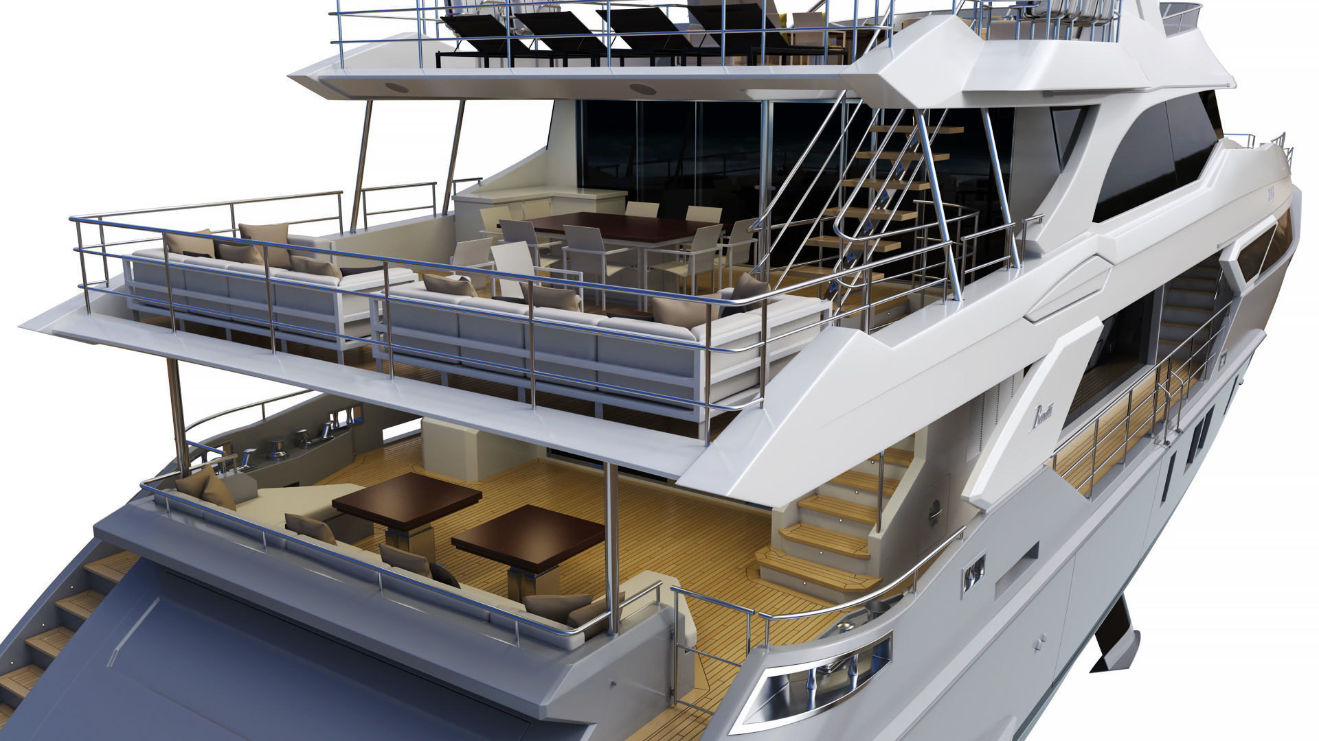 Luxury Motor Yacht Benetti BF125 3D model_23