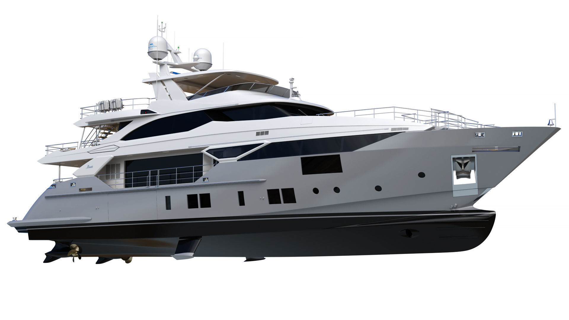 Luxury Motor Yacht Benetti BF125 3D model_7